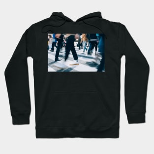 Blurred Legs of People Crossing Shibuya Crossing in Tokyo Hoodie